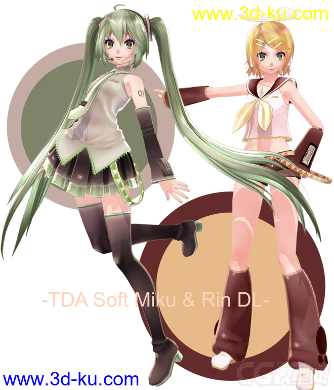 【MMD模型】TDA Soft Miku and Rin + DL初音的图片1