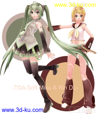 【MMD模型】TDA Soft Miku and Rin + DL初音的图片