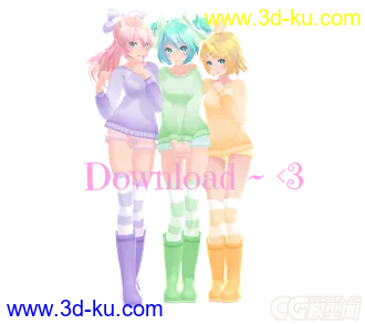 【MMD模型】TDA Fluffy Miku, Luka and Rin Download的图片