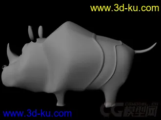粗略制作犀牛模型的图片