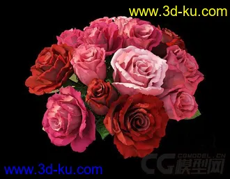 3D打印模型一束玫瑰花的图片