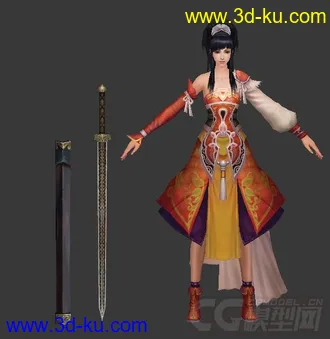 3D打印模型神雕侠侣郭靖郭襄郭芙的图片