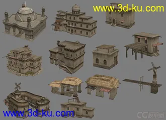 3D打印模型西域 建筑场景的图片