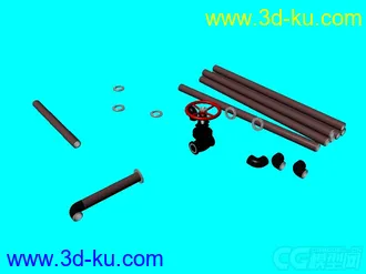 3D打印模型管道、阀门、管件的图片