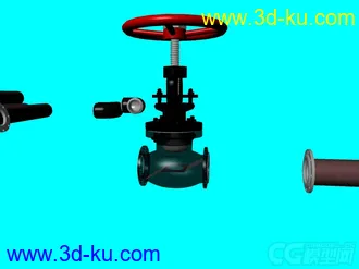 3D打印模型管道、阀门、管件的图片
