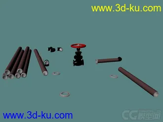 3D打印模型管道、阀门、管件的图片