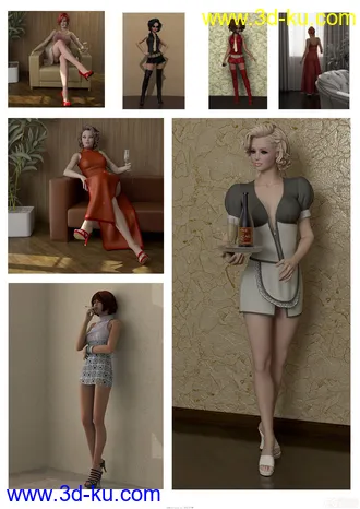 37个性感女人3D模型合辑！高精度！有细节！的图片