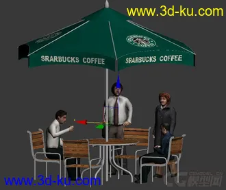 3D打印模型星巴克桌椅的图片