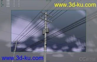 3D打印模型电线杆子场景的图片