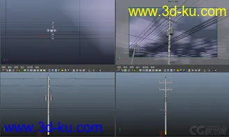 3D打印模型电线杆子场景的图片