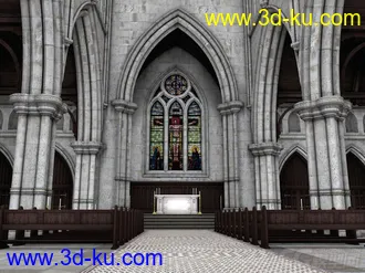 3D打印模型西方古建—欧式教堂 礼堂 耶稣 复古中世纪教堂 基督教堂 大教堂 婚礼教堂 哥特式教堂的图片