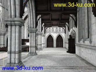 3D打印模型西方古建—欧式教堂 礼堂 耶稣 复古中世纪教堂 基督教堂 大教堂 婚礼教堂 哥特式教堂的图片