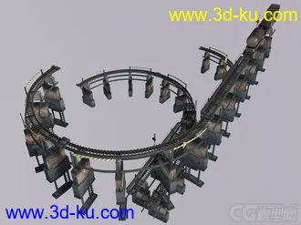 3D打印模型现代系列—铁轨 轻轨 铁路 轨道 钢轨 高架桥 悬浮铁轨 精致运输车 油罐车 货物车 动车的图片