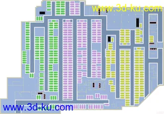 3D打印模型分享一个某大型停车场的地图，带车位号，分区，可编辑。的图片
