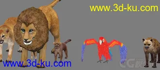【ZOO动物园】全套共70个动物模型+贴图 企鹅 乌龟 狮子 鸵鸟 猩猩 骆驼 大象等的图片