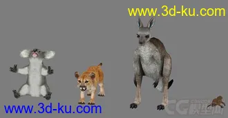 【ZOO动物园】全套共70个动物模型+贴图 企鹅 乌龟 狮子 鸵鸟 猩猩 骆驼 大象等的图片