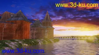 3D打印模型室外有河的图片