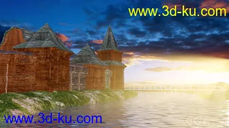 3D打印模型室外有河的图片