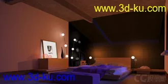 新人新作，下载模型自己堆作，主要练习灯光的图片