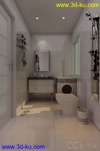 3D打印模型单人卫生洗浴间的图片