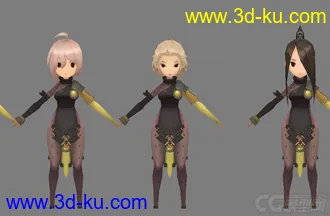 3D打印模型超可爱的一套  剑灵Q版角色大集合   分享给大家  喜欢那去吧的图片