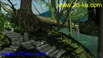 3D打印模型自然写实森林小路场景的图片