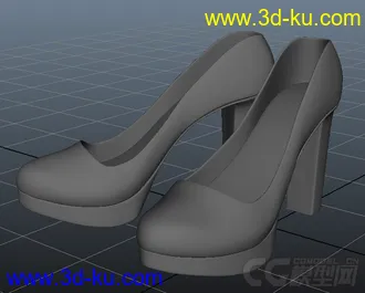 3D打印模型粗跟高跟鞋，高跟鞋的图片