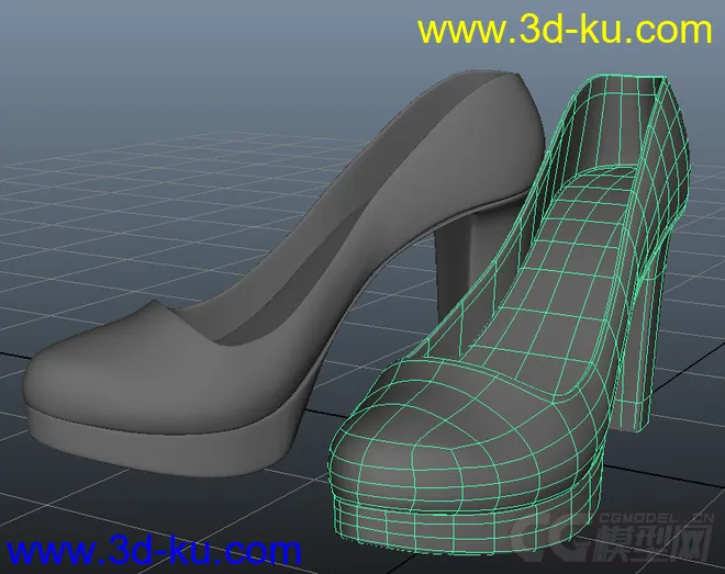 粗跟高跟鞋，高跟鞋模型的图片1