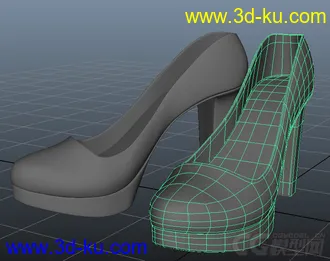 3D打印模型粗跟高跟鞋，高跟鞋的图片