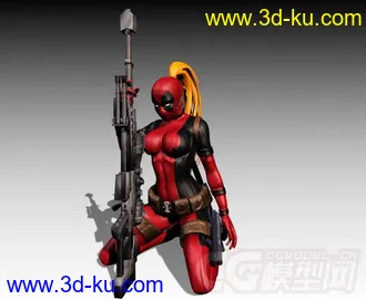 3D打印模型3DMAX女死侍带绑定的图片