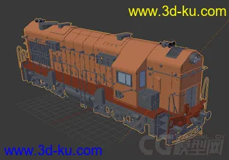 3D打印模型火车头有材质的图片
