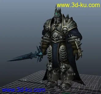 3D打印模型巫妖王阿尔萨斯有绑定有材质的图片