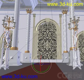 3D打印模型欧式豪华大厅的图片