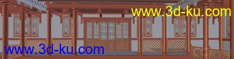 3D打印模型古建筑走廊的图片