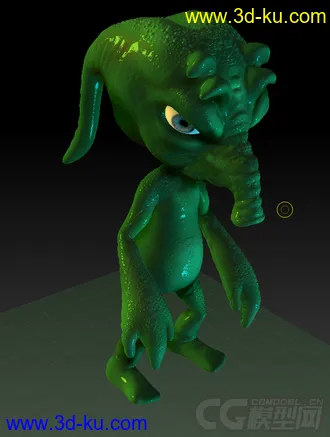 3D打印模型刚学ZB雕的小怪物，还有好多问题不能解决啊！的图片