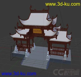 3D打印模型古建筑 牌楼的图片