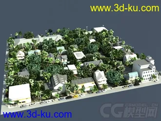 3D打印模型影视级别现代城镇场景的图片