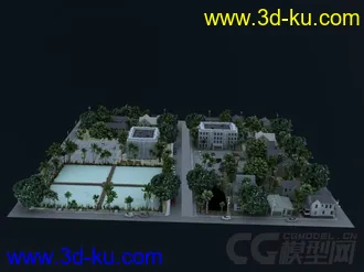 3D打印模型影视级别现代城镇场景的图片