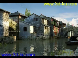 3D打印模型古镇场景的图片