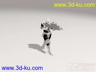 3D打印模型现在科幻人物士兵一枚加走路，淡黄色背景渲染参数。的图片