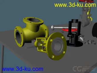 3D打印模型截止阀拆解的图片