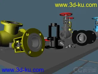 3D打印模型截止阀拆解的图片