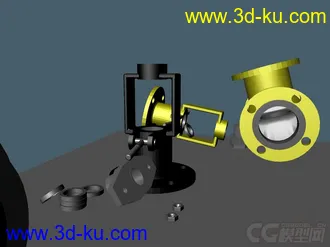 3D打印模型截止阀拆解的图片