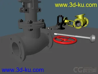 3D打印模型截止阀拆解的图片