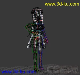 小女仆卡通绑定动画模型的图片