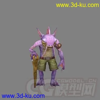 鱼人老头卡通动画游戏绑定动画模型的图片