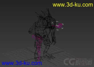 鱼人老头卡通动画游戏绑定动画模型的图片