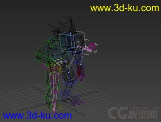 鱼人老头卡通动画游戏绑定动画模型的图片
