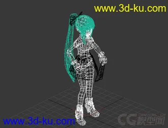 3D打印模型长发女孩卡通动画游戏绑定动画下载的图片