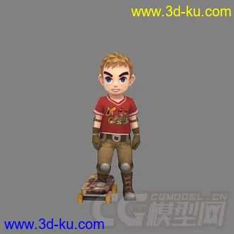 滑板男孩卡通动画绑定模型下载的图片